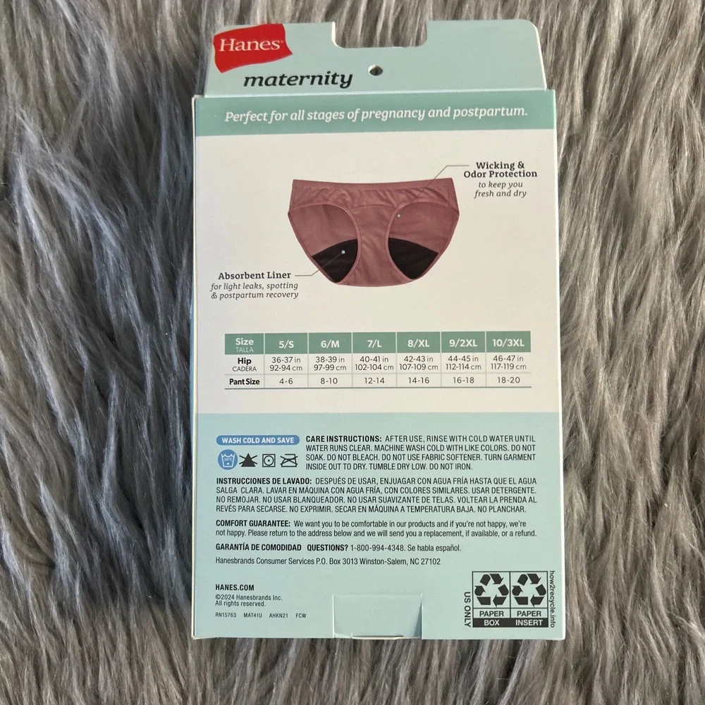 Hanes Maternity Under The Belly Hipster Underwear Womens Size‎ 6/Medium Panties